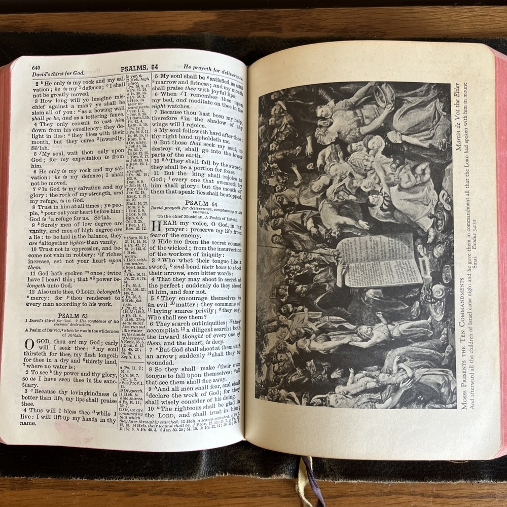 Vintage 1913 KJV Holy Bible Red Letter Master-Art Edition Leather Illustrated - Picture 13 of 16